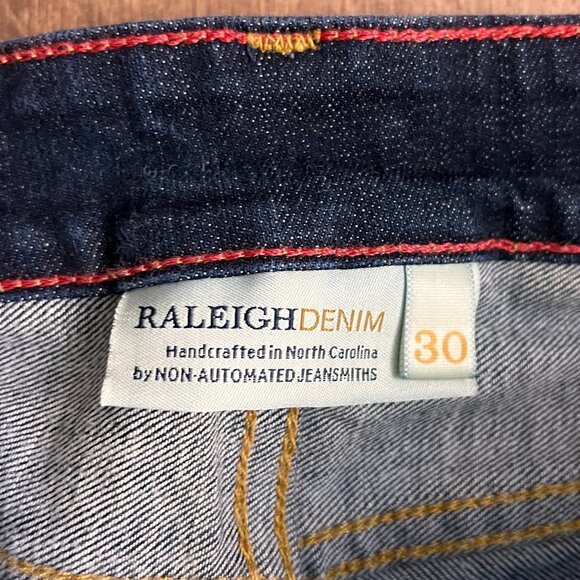 Raleigh Denim Handcrafted Designer Jeans Straight White Oak Cone Sz 30 - Picture 6 of 14